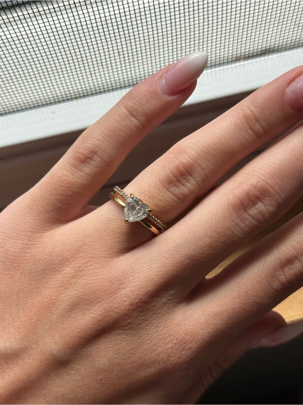 Pandora Gold Heart Solitaire Ring size 5
